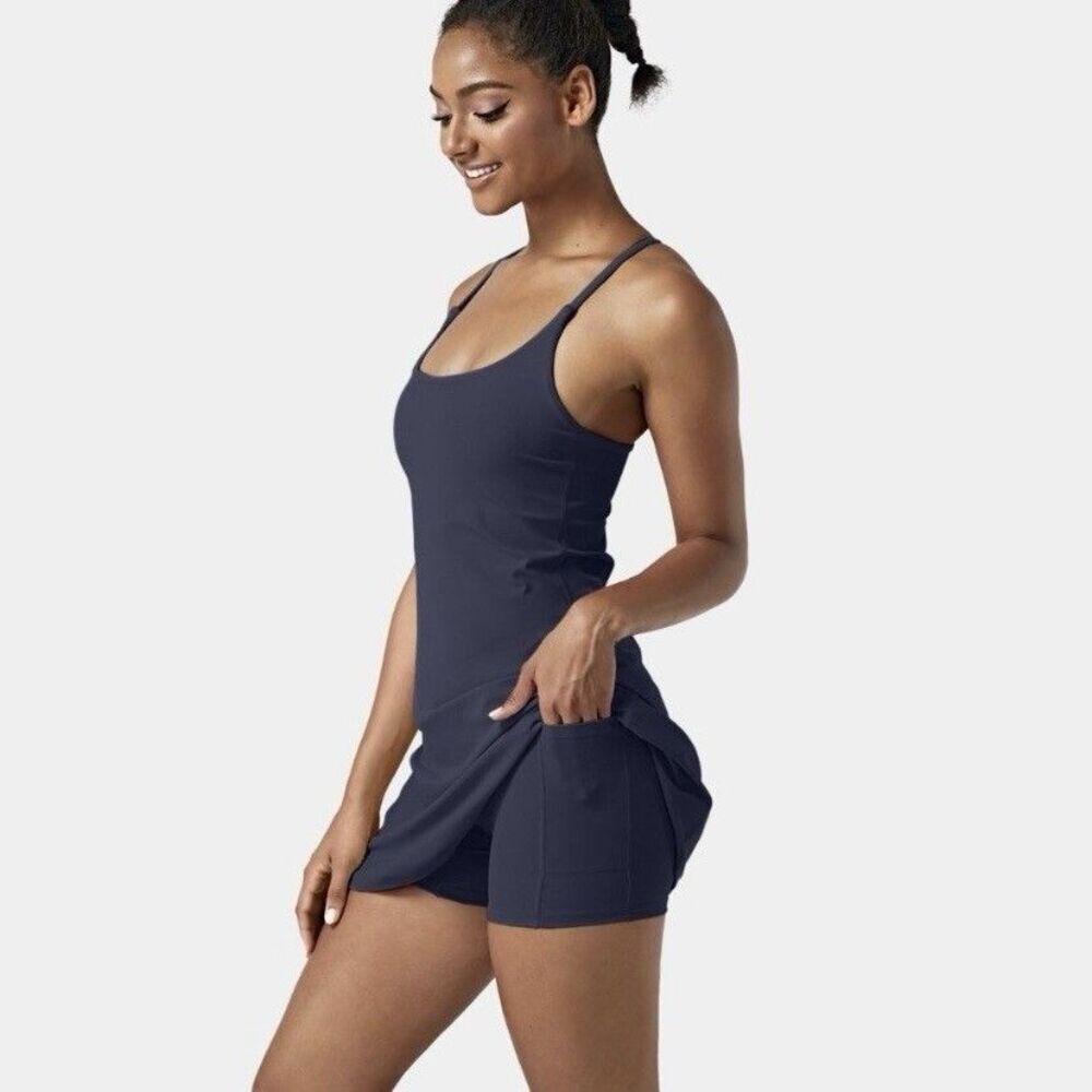 Halara SoftlyZero Airy Cut Out 2-in-1 Pocket Cool Touch Active Dress Size Small